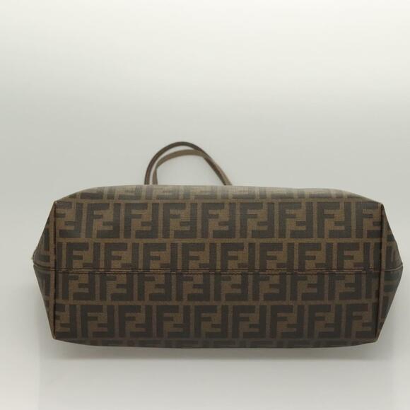 FENDI Zucca Canvas Tote Bag Pvc Brown Black - Picture 9 of 13